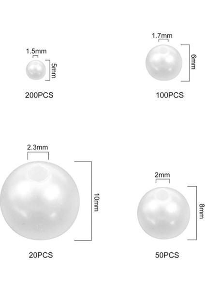370 Boncuk Beyaz Inci Delikli 4,6,8,10MM Takı Yapımı Vazo Dolum ve Ev Dekorasyonu Için Kombinasyon (Yurt Dışından) modelleri