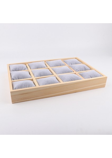 Ahşap Takı Tepsisi Mücevher Organizatör Bileklik Küpe Bileklik Gerdanlık Kolye Kolye Depolama Vintage Plaka Gri (Yurt Dışından) fiyatları