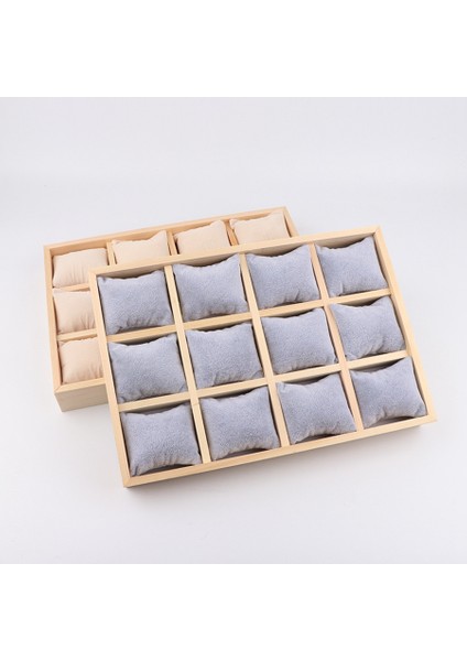 Ahşap Takı Tepsisi Mücevher Organizatör Bileklik Küpe Bileklik Gerdanlık Kolye Kolye Depolama Vintage Plaka Gri (Yurt Dışından) fırsatları