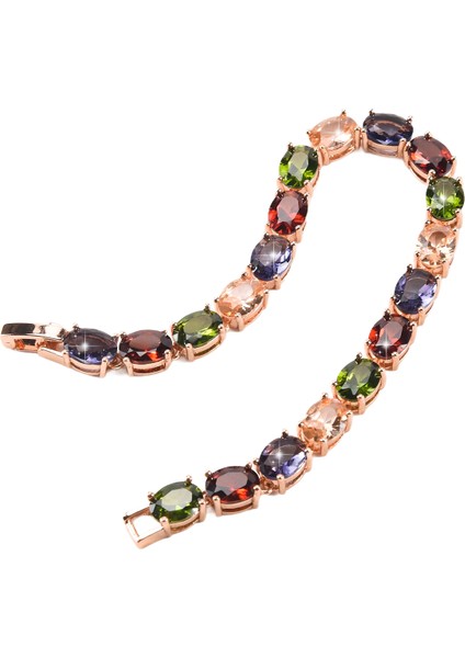 Bağlantılı Bileklik Bileklik Kübik Zirkonya Zincir Moda Kadın Hediye Gelin, 18 cm (Yurt Dışından)