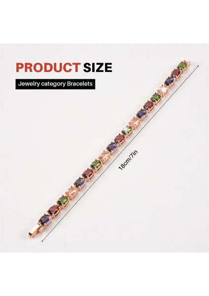 Bağlantılı Bileklik Bileklik Kübik Zirkonya Zincir Moda Kadın Hediye Gelin, 18 cm (Yurt Dışından)