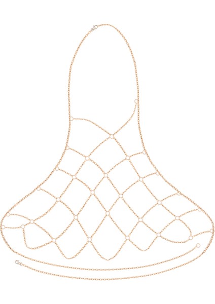 Kadın Boyundan Bağlı Bluz Örgü Vücut Zinciri Bralette Bikini Sütyen Kolyeler Stomachers (Altın) (Yurt Dışından)