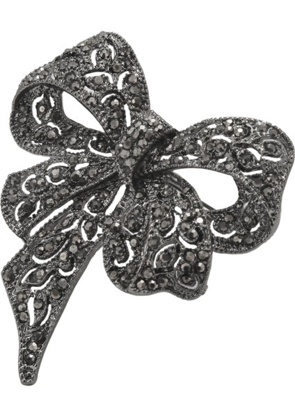 Kadınlar Için Vintage Rhinestone Yay Broşlar Siyah Ilmek Broş Pin Ceket Aksesuarları Zarif Tarzı (Yurt Dışından)