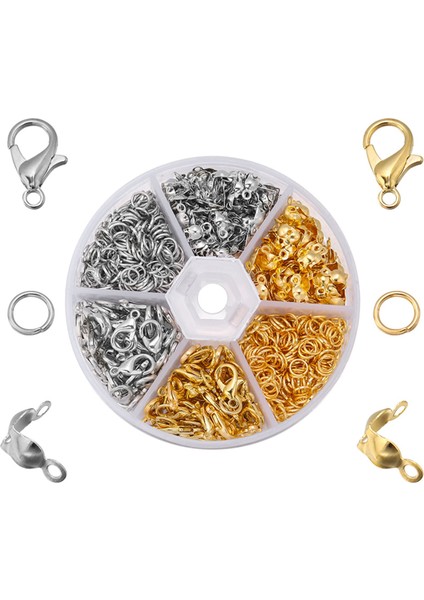 450 Adet/kutu Takı Yapımı Kitleri Istakoz Kanca Açık Atlama Halkaları Sonu Kıvrımlı Boncuk Kutusu El Yapımı Bilezik Kolye Bulguları (Yurt Dışından)