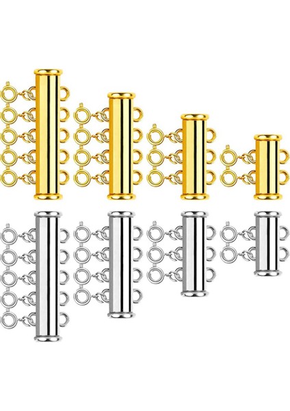 Parça 4 Boyut Slayt Toka Kilit Kolye Konektörü, Kolye Yan Klipsler Katmanlı, Katmanlı Bilezik Için Çok Telli Tüp Takı El Sanatları (Yurt Dışından)