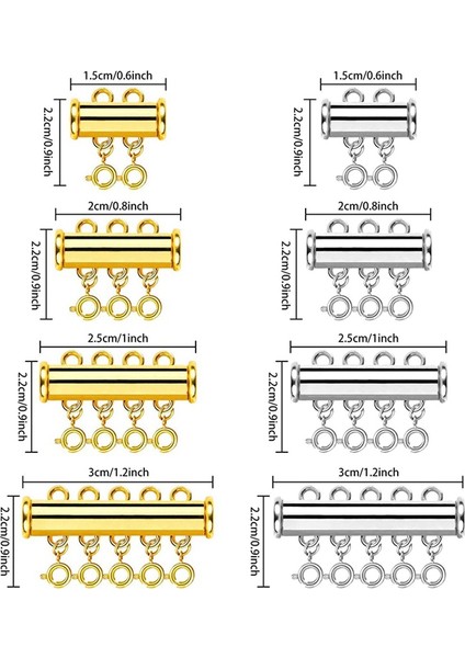 Parça 4 Boyut Slayt Toka Kilit Kolye Konektörü, Kolye Yan Klipsler Katmanlı, Katmanlı Bilezik Için Çok Telli Tüp Takı El Sanatları (Yurt Dışından) fiyatları