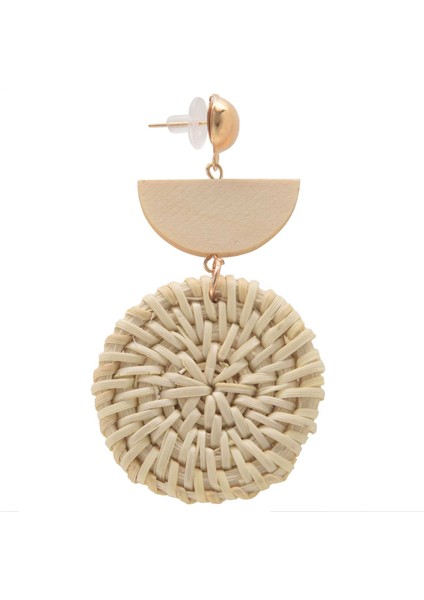 Kore Küpe Kadınlar Için Ahşap Hasır Örgü Rattan Yuvarlak Asma Örgü Geometrik Büyük Eaings (Yurt Dışından) fiyatları