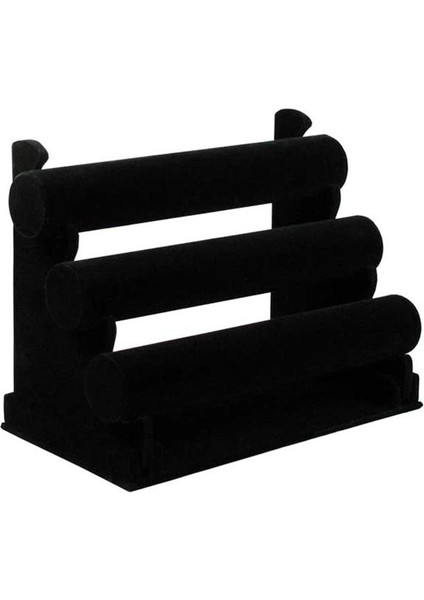 3 Katmanlı Raf ile Bilezik Tutucu Takı Depolama Raf Ekran Standı Organizatör Saatler Bilezikler Scrunchie (Yurt Dışından)