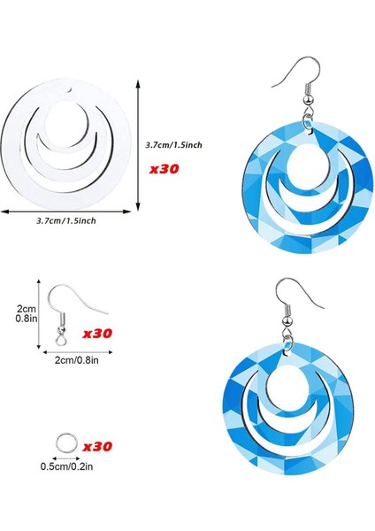 30 Adet Süblimasyon Boş Küpe Isı Transferi Baskı Tel Kanca Dıy Takı Yapımı El Sanatları Için (Yurt Dışından) fiyatları