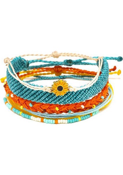 Charm Bileklik Ilham Verici Takı Ayçiçeği Bilezik El Yapımı Tohum Boncuk Dostluk Femme Yaz (Yurt Dışından)
