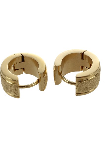 1 Çift Şık Erkek Bayan Titanyum Çelik Küpe Saplama Takı - Altın (Yurt Dışından) modelleri