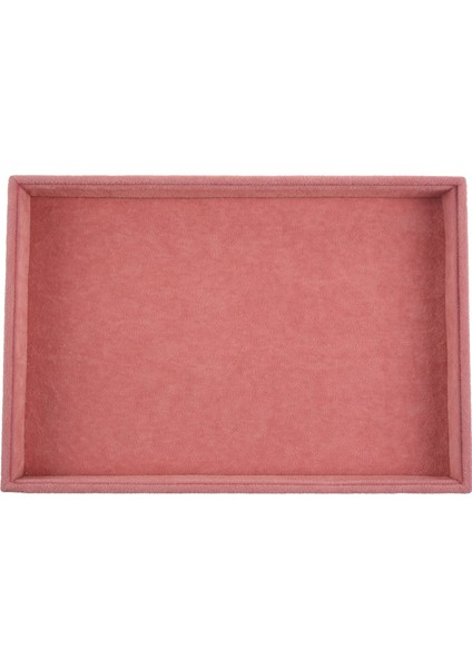 Pembe Kadife Takı Yüzük Ekran Organizatör Vaka Tepsi Tutucu Kolye Küpe Bileklik Saklama Kutusu Vitrin Standı Boş Tabak (Yurt Dışından)