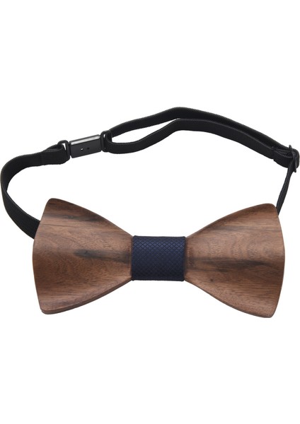 3D Ahşap Kravat Kare Kol Düğmeleri Moda Yay Düğün El Yapımı Set M162-138 (Yurt Dışından)