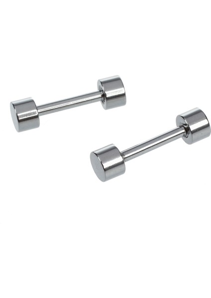 1 Çift Erkek Halter Titanyum Çelik Kulak Çıtçıt Küpe 3mm Gümüş (Yurt Dışından)