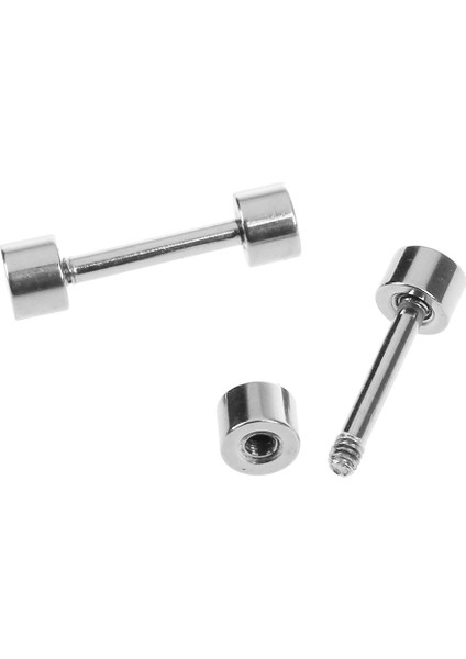 1 Çift Erkek Halter Titanyum Çelik Kulak Çıtçıt Küpe 3mm Gümüş (Yurt Dışından)