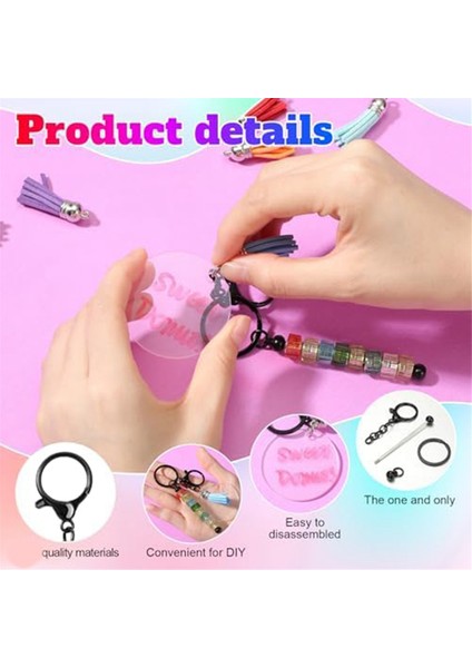 30 Boncuklu Anahtarlık Seti Malzemeleri Boş Püskülyeniden Kapatılabilir Çanta Holografik Kart Dıy (Yurt Dışından) fırsatları