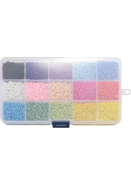 9000 Adet Cam Tohum Boncuk 15 Çok Renkli Çeşitleri Zanaat Pastel Çeşitli Kiti Organizatör ile Takı Yapımı Için, Boncuk Işçiliği (Yurt Dışından) modelleri