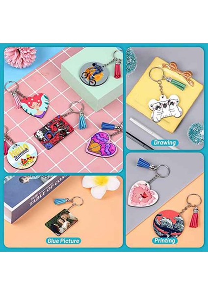 160 Parça Anahtarlık Toplu Seti, Püsküller, Dıy Craft Dekorasyon Üretimi Vinil Işçiliği Için Kullanılan (Yurt Dışından) modelleri