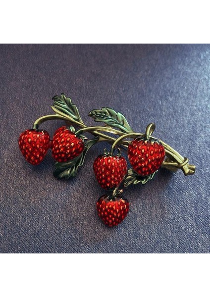 Kadınlar Için Emaye Çilek Broşlar Kırmızı Renk Pin Broş Bitki Tasarımı Sevimli Yaz Tarzı (Yurt Dışından) fiyatları