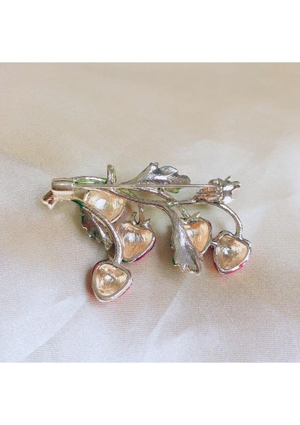 Kadınlar Için Emaye Çilek Broşlar Kırmızı Renk Pin Broş Bitki Tasarımı Sevimli Yaz Tarzı (Yurt Dışından) modelleri