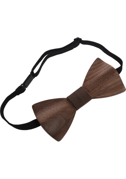 3D Ahşap Kravat Kare Kol Düğmeleri Moda Yay Düğün El Yapımı Set M162-136 (Yurt Dışından)