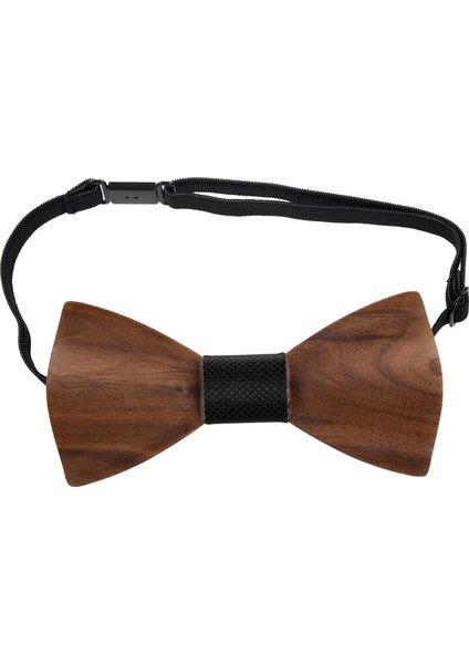 3D Ahşap Kravat Kare Kol Düğmeleri Moda Yay Düğün El Yapımı Set M162-106 (Yurt Dışından)