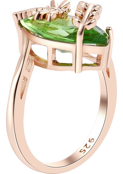 Abd 8 Yusufçuk Yeşil Yüzük Kadınlar Için Takı Zeytin Taşlı Yüzük Kübik (Yurt Dışından)