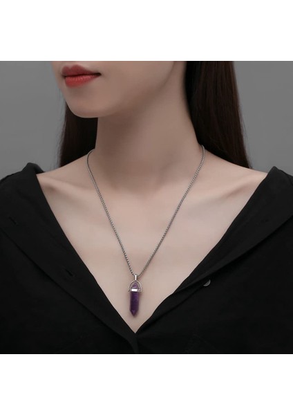 20 Adet Şifa Kristal Kolye Charms Takı Yapımı Doğal Taş Toplu Obsidyen Gül Kuvars Carnelian (Yurt Dışından)