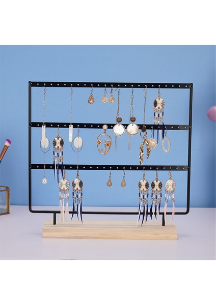 Siyah Yivli Taban 144 Delikli Takı Rafı Masaüstü Küpe Yüzük Standı Kolye Ekran Yüzükler (Yurt Dışından) fiyatları