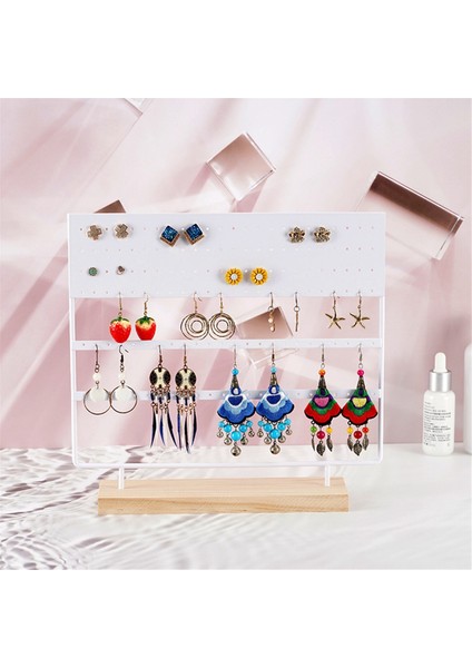 Siyah Yivli Taban 144 Delikli Takı Rafı Masaüstü Küpe Yüzük Standı Kolye Ekran Yüzükler (Yurt Dışından) fırsatları