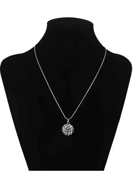 Alaşım Rhinestone Voleybol Yılan Zincir Kolye Kolye Siyah Gümüş (Yurt Dışından) modelleri