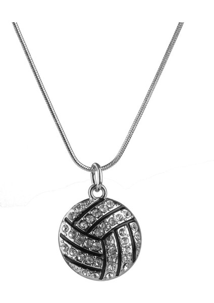 Alaşım Rhinestone Voleybol Yılan Zincir Kolye Kolye Siyah Gümüş (Yurt Dışından) fırsatları