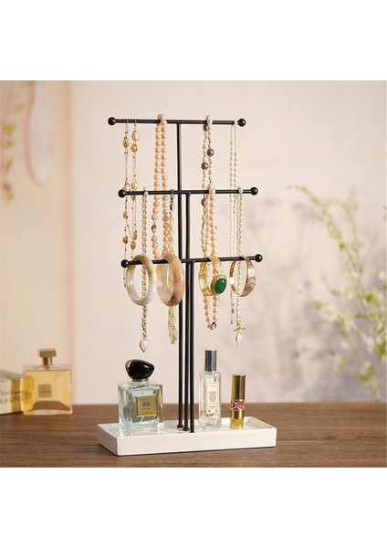 Altın T Tipi 3 Katmanlı Takı Raf Ekran Prop Yüzük Saklama Kutusu Küpe Kolye Yüzük (Yurt Dışından) fiyatları