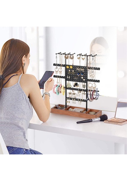 7 Katlı Kendinden Tasarlanmış Takı Vitrin Küpe Depolama Kolye (Yurt Dışından) modelleri