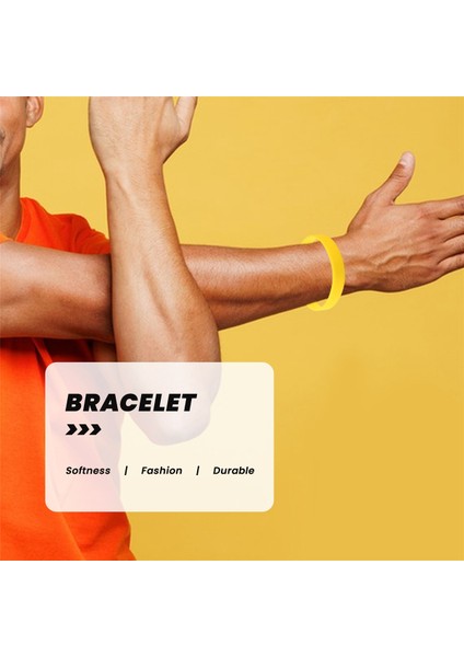 Moda Silikon Kauçuk Esneklik Bileklik Bilek Bandı Manşet Bilezik Bileklik Sarı (Yurt Dışından)