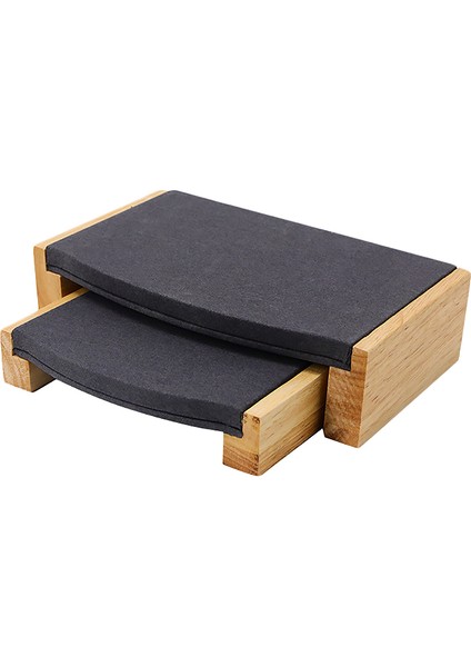 Adet/takım Ahşap Bilezik Bileklik Kolye Yüzük Ekran Standı Mikrofiber Çok Fonksiyonlu Takı Tutucu Vitrin Siyah (Yurt Dışından)