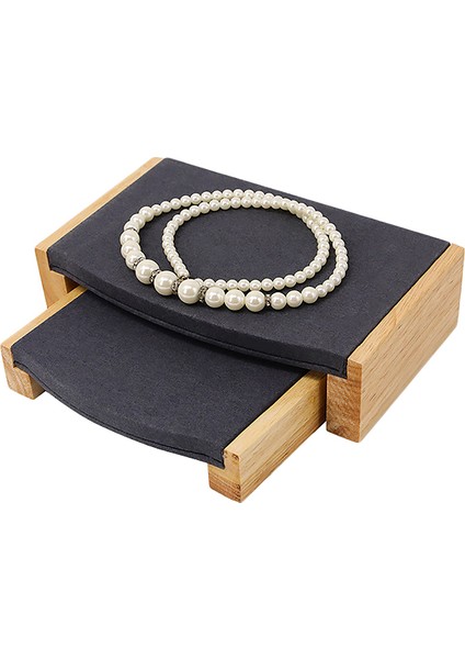 Adet/takım Ahşap Bilezik Bileklik Kolye Yüzük Ekran Standı Mikrofiber Çok Fonksiyonlu Takı Tutucu Vitrin Siyah (Yurt Dışından) fiyatları