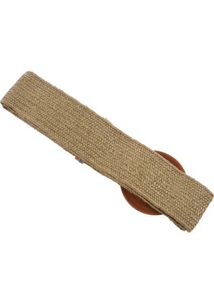 Saman Geniş Kemer Kadın Dokuma Vintage Yuvarlak Ahşap Toka Dekoratif Elbise Gömlek Haki (Yurt Dışından) modelleri