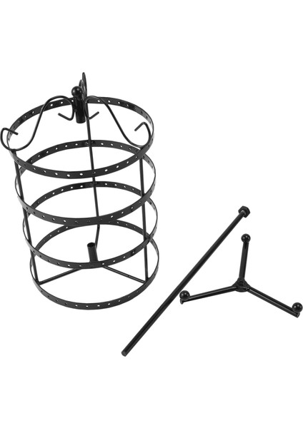 144 Delik Yuvarlak Dönen Mücevher Ekran Standı Siyah Metal Küpe Tutucu Organizatör Rafı (Yurt Dışından) modelleri