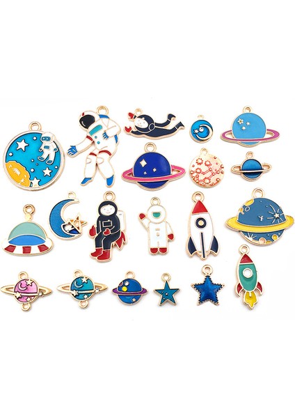 20 Adet Damla Yağ Alaşım Kolye Uzay Astronot Toprak Charm Dıy Küpe Kolye Anahtarlık Takı Için Yapılmıştır (Yurt Dışından)