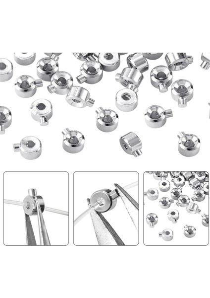 Takı Yapımı Için 20 Adet Kıvrım Boncuk, Gümüş Spacer Metal Boncuk Fiş Kolye Bilezik Kolye A (Yurt Dışından)