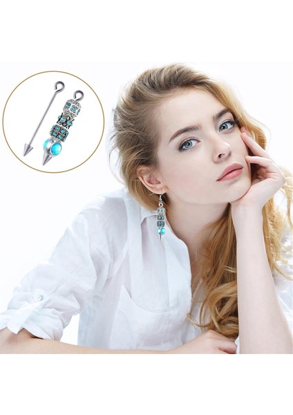 30 Parça Metal Uzun Çubuk Kolye Göz Pimleri ile Konik Boncuk Küpe Kolye Yapımı Gümüş Için Uçları (Yurt Dışından) modelleri