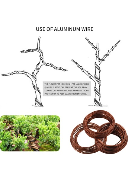 Saksı Delikli Örgü Pedli Bonsai Tel Seti, Kit 20 Plastik Mat Bronz Için Bakır Eğitimi (Yurt Dışından) fırsatları