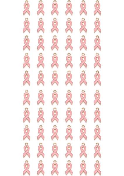 60 Adet Meme Farkındalık Charm Şerit Kolye Takı Dıy Aksesuarları Kolye Bilezik Yapımı El Sanatları (Yurt Dışından)