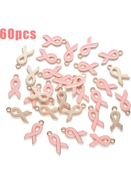 60 Adet Meme Farkındalık Charm Şerit Kolye Takı Dıy Aksesuarları Kolye Bilezik Yapımı El Sanatları (Yurt Dışından) fiyatları