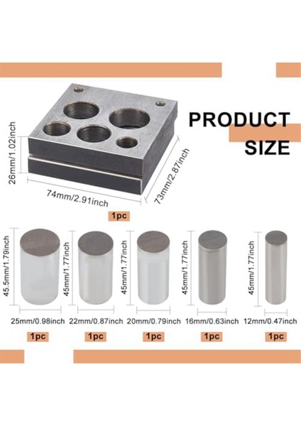 5 Parça Disk Kesici Yuvarlak Zımba Boyutları 1/2ın 5/8ın 3/4ın 7/8ın 1ın Dairesel Takı Yapımı Metal (Yurt Dışından) modelleri