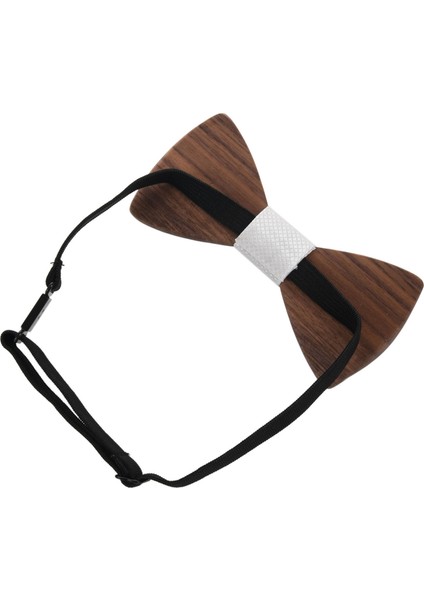 3D Ahşap Kravat Kare Kol Düğmeleri Moda Yay Düğün El Yapımı Set M162-135 (Yurt Dışından)