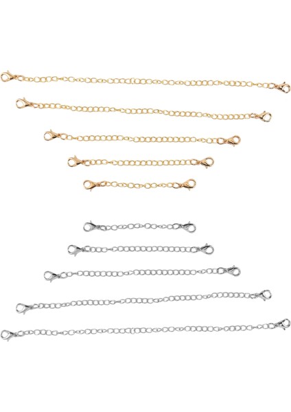 12 Adet Zincir Genişletici, 6 Boyutları Paslanmaz Çelik Bilezik Uzatma Kolye Genişletici Dıy Takı Yapımı Için, Gümüş ve Altın (Yurt Dışından)