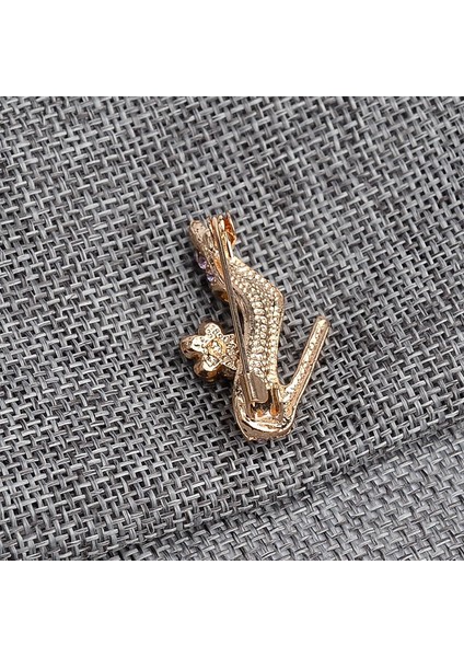 Yüksek Topuklu Ayakkabı Broş Kadın Çiçek Süsleme Yaka Pin Altın Rhinestones Broş Kristal (Yurt Dışından) fırsatları