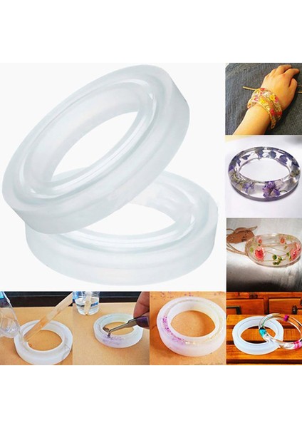 4 Adet Silikon Kalıp Kalıp Yuvarlak Eğri Bileklik Bilezik Takı Yapımı Dıy (Yurt Dışından)
